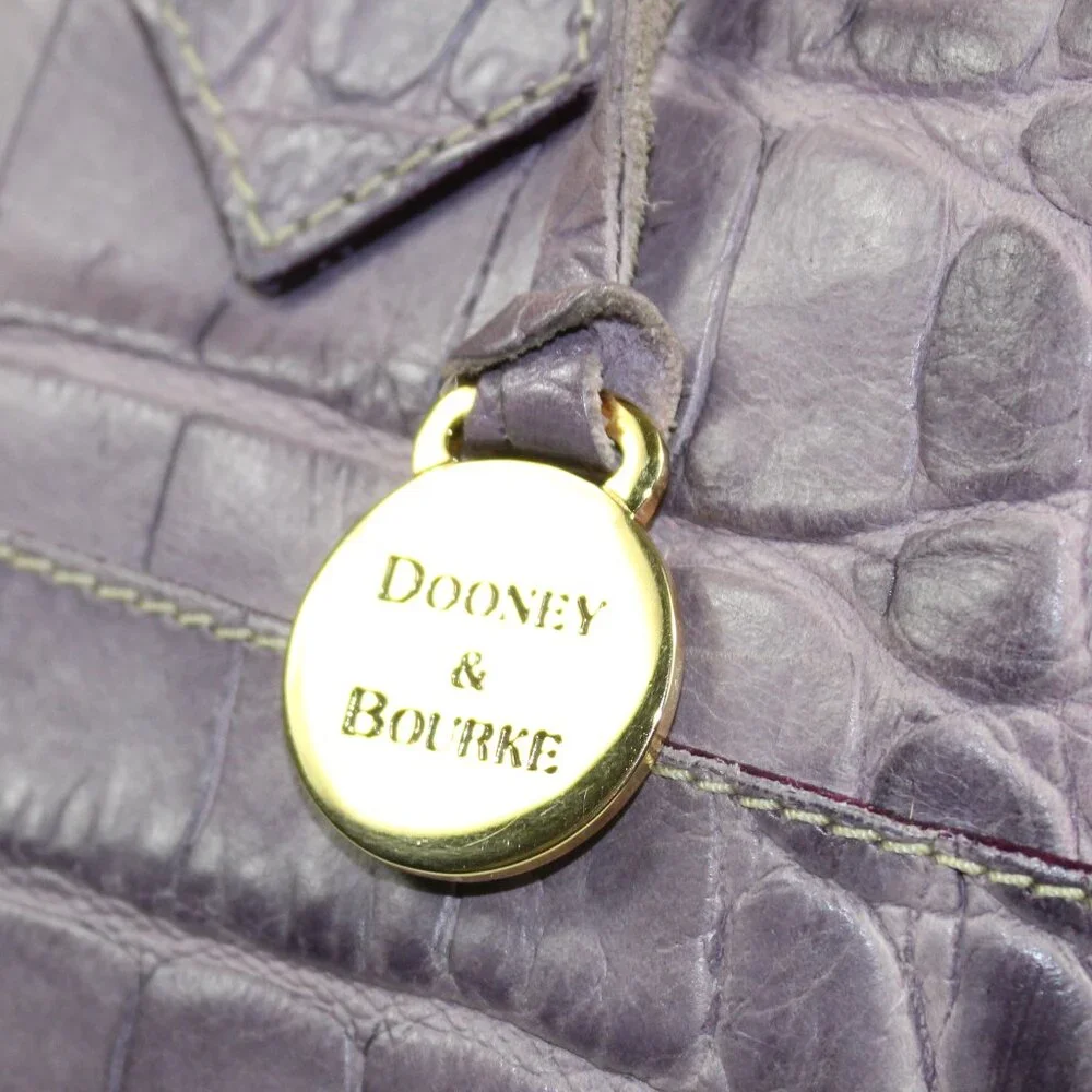 Dooney & Bourke Alto Wisteria Croc Embossed Leather Domed Bowler Satchel - Picture 8 of 11